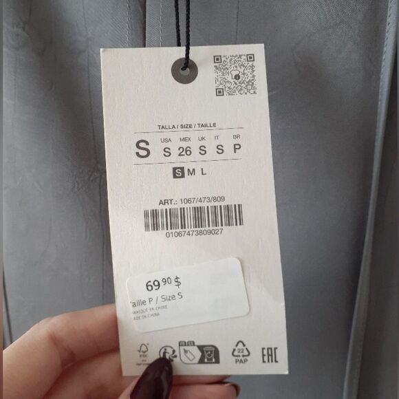 NWT Zara Elegant Gray Maxi Slip Dress - Picture 5 of 15